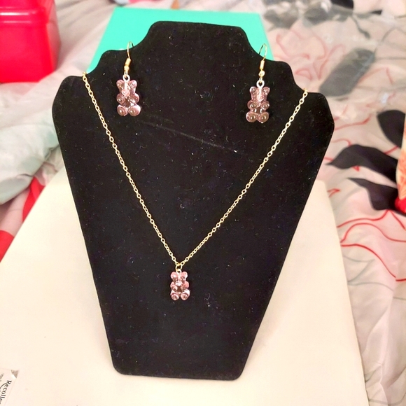Gummy Bear Earring & Necklace Set (3pcs) - Picture 3 of 5